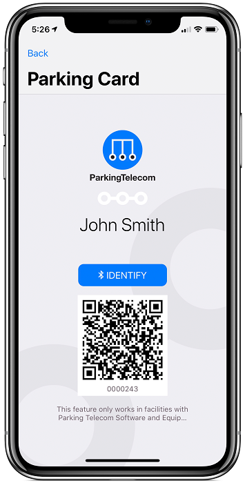 Parking Telecom Parking Card